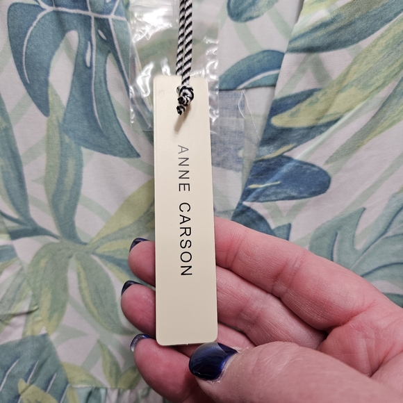 Anne Carson Women's Tropical Floral Bell Sleeve Tunic Blouse NWT Size Small - Picture 11 of 12